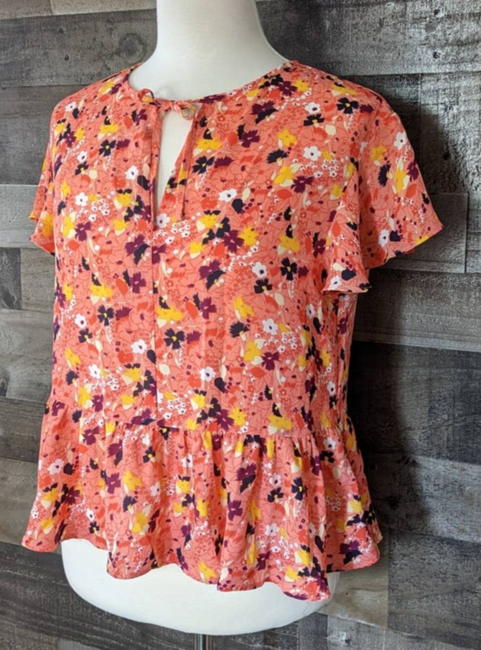 Gap Short Sleeve Flowy Floral Blouse Size XS